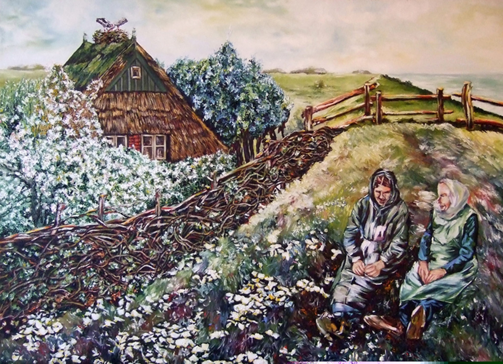 2012, Zwei alte Frauen, Öl auf Leinwand, 70 x 50 cm 2012, Zwei alte Frauen