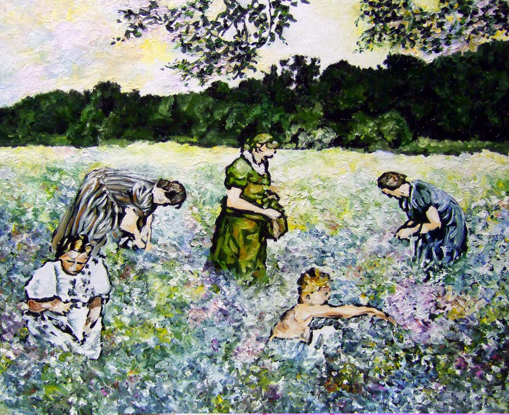 2008, Blumensammler, Öl auf Leinwand, 50 x 40 cm 2008, Blumensammler