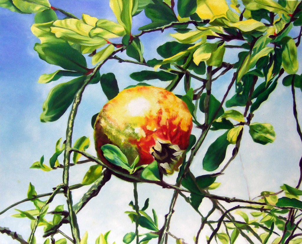 2008, Granatapfel, Öl auf Leinwand, 50 x 40 cm 2008, Granatapfel